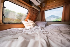 sleeping in a camper