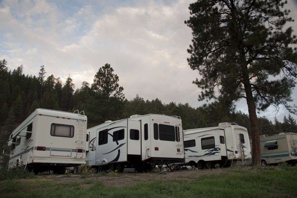 RVs parked at trailer site