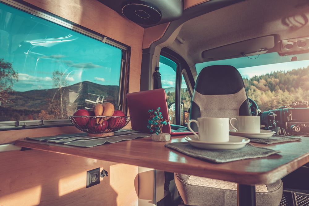 morning scene in a recreational vehicle
