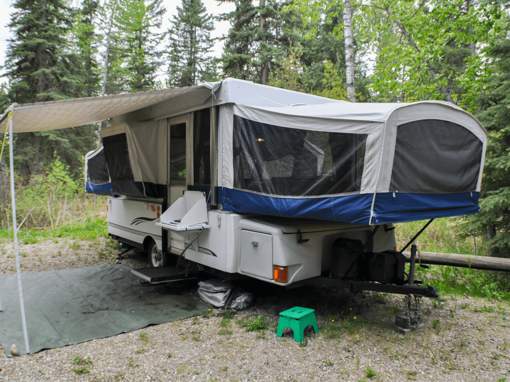 Camper trailer With Pop ups and Awning Set Up