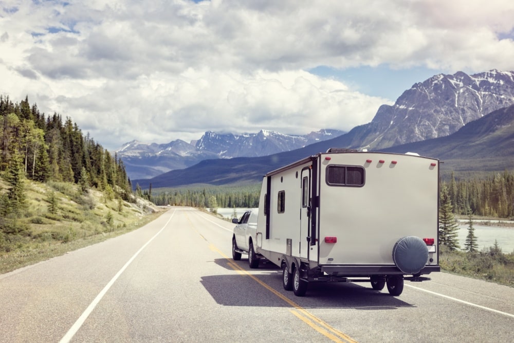 an SUV towing a trailer