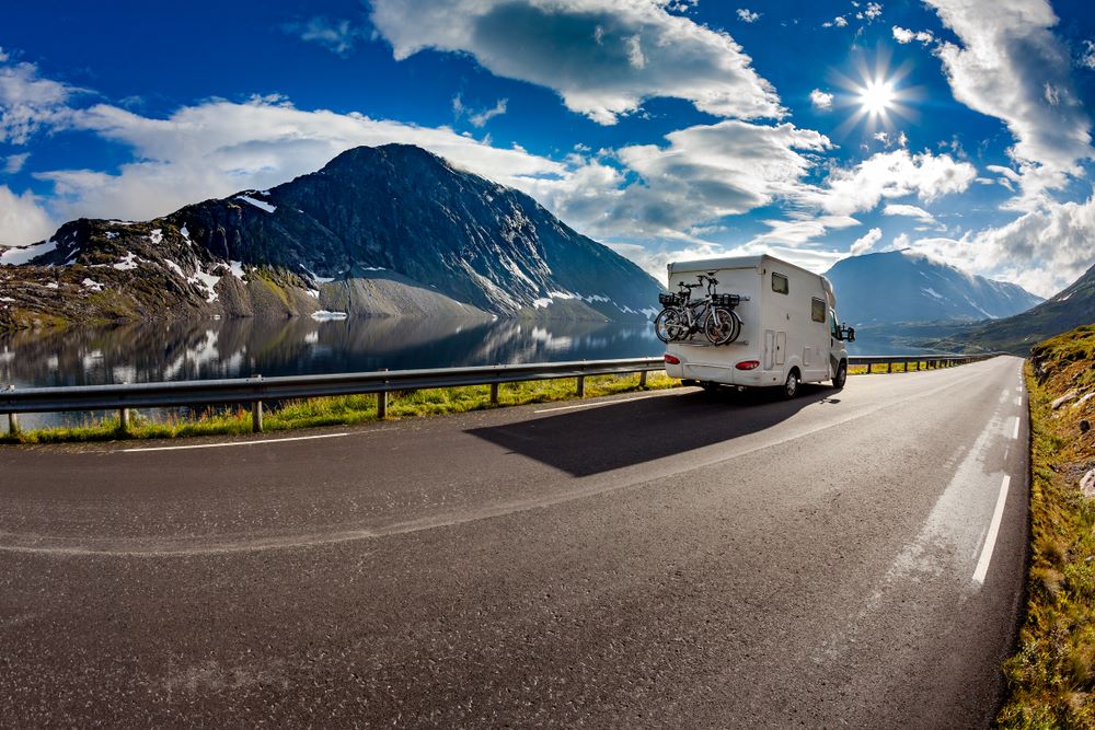 rv trailer on highway