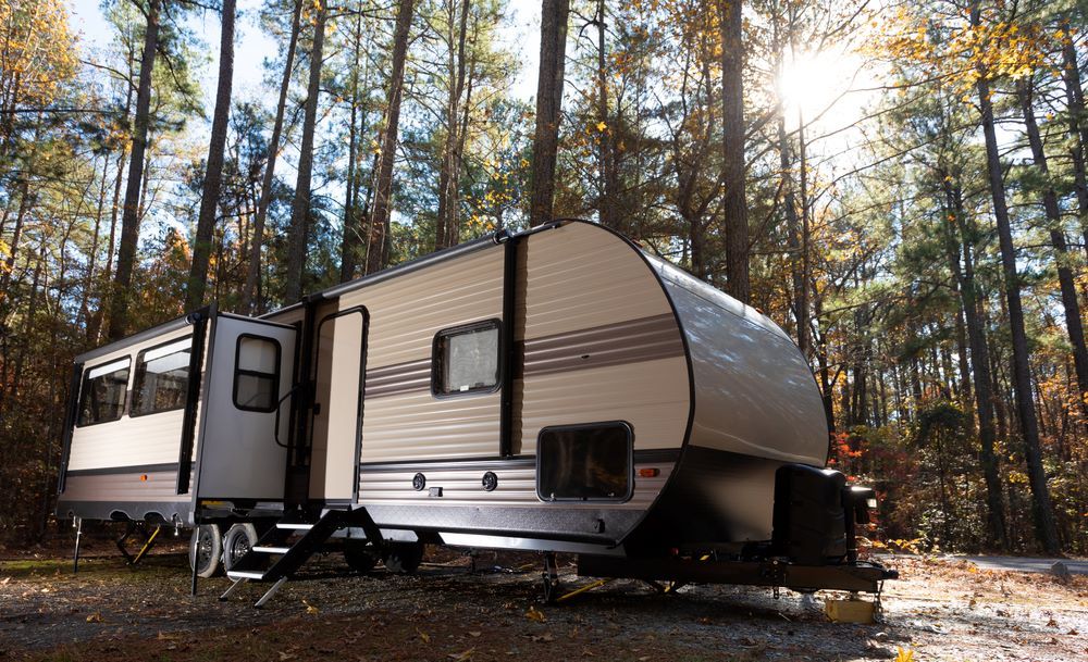 rv trailer at campsite