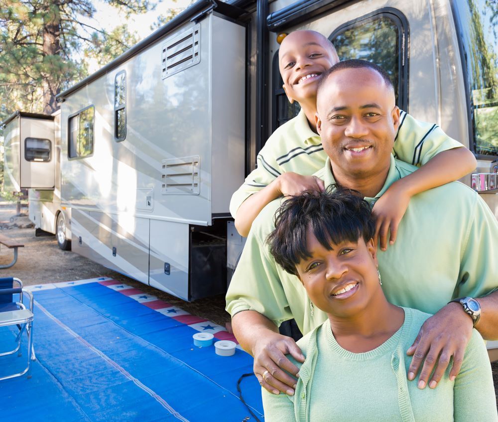 family enjoying recreational vehicle