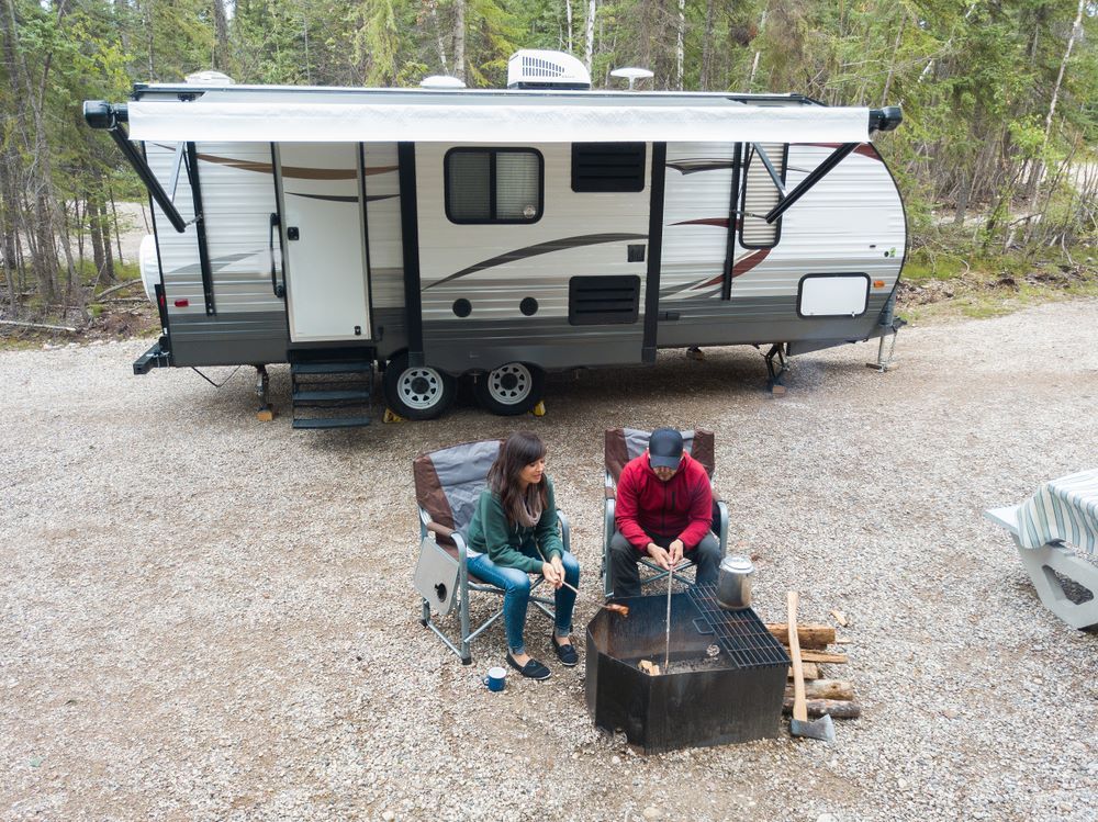 couple enjoying recreational vehicle